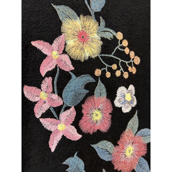 Zara Trafaluc‎ Dress S Womens Black Floral Mini Shift Short Sleeve Sweater NWT - Picture 6 of 13